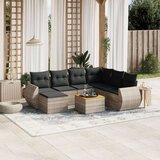 vidaXL 8-dijelni set vrtnih sofa od poliratana s jastucima sivi | shoptok.hr