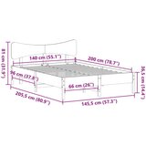 vidaXL okvir kreveta bez madraca voštano smeđi 140x200 cm od borovine | shoptok.hr