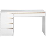 Venda pisalna miza leseni material bela, barve hrasta | Shoptok.si