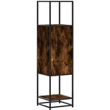  Visoka ploča dimljeni hrast 35,5x35x139cm izrađeno drvo i metal | shoptok.hr