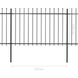  Vrtna ograda s vrhom koplja Čelik 1781 5 x 120 cm Crna - Crna 1 1781.5 cm 120 cm | shoptok.hr
