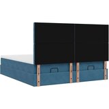 vidaXL Otomanski okvir kreveta s madracima plavi 200x200cm baršunasti Cijene