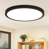 Nettlife LED krogla črna 24W, nevtralno bela 4000K, IP44, ultra tanka, 23cm, za kuhinjo, pisarno, dnevno sobo, kopalnico, (22110733) | Shoptok.si
