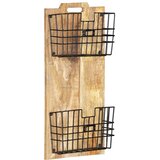  Zidni stalak za časopise 33x10x67 cm masivno grubo drvo manga | shoptok.hr