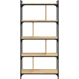  Regal za knjige s 5 razina boja hrasta 76 x 32 x 158 cm drveni | Shoptok.si