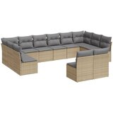 Maison Chic Seti vrtnega pohištva - Vrtna garnitura - Vrtni pohištvo set 12-delna z blazinami bež poli ratan, (21809151) | Shoptok.si