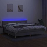 Box spring postelja z vzmetnico LED sv. siva 200x200 cm blago, (20727089) | Shoptok.si