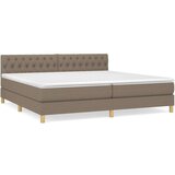  Box spring postelja z vzmetnico taupe 200x200 cm blago, (20896104) | Shoptok.si