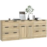  3-dijelna komoda boja hrasta sonome od konstruiranog drva | shoptok.hr