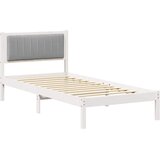  Krevetni okvir s tapiciranim uzglavljem Svijetlo siva Bijela 90 x 200 cm | shoptok.hr