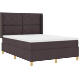  Krevet s opruga kutije s LED trakama Smeđa 140 x 200 cm tkanina | shoptok.hr