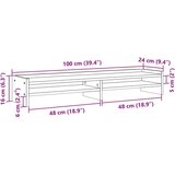  Stalak za monitor boja betona 100x24x16 cm konstruirano drvo | shoptok.hr