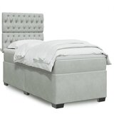 vidaXL Box spring postelja z vzmetnico svetlo siv 90x190 cm žamet Cene