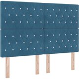vidaXL Posteljni box s matrico in LED temno modra 160x200 cm žamet, (22049211) | Shoptok.si