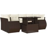 vidaXL 7-dijelni set vrtnih sofa od poliratana s jastucima smeđi | shoptok.hr