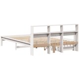 vidaXL Krevet s regalom z knjige bez madraca bijeli 135x190cm borovina | shoptok.hr
