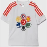 Adidas Otroška kratka majica x Marvel bela barva