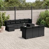 vidaXL 11-dijelni set vrtnih sofa od poliratana s jastucima crni Cijene