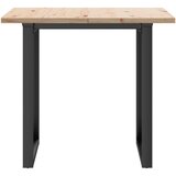  Blagovaonski stol O-oblika 90x90x75,5 cm od borovine i čelik | shoptok.hr