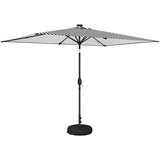 vidaXL Suncobran za vrt s LED svjetlima i postoljem 200 x 300 cm - Crno i bijelo 2 x 3 m | shoptok.hr
