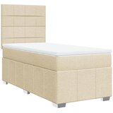  Okvir kreveta s oprugama i madrac krem 80x200 cm od tkanine | shoptok.hr