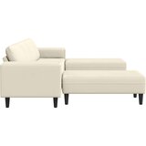  Tkaninska sofa s jastukom Krema 208 cm Baršunasta tkanina | shoptok.hr