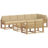 vidaXL Zunanja garnitura za sedenje 9 pcs Bela in bež Poliester, (5000281242) | Shoptok.si