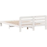 vidaXL Posteljni okvir brez vzmetnice bel 160x200 cm trdna borovina | Shoptok.si