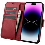 ICARER 2v1 usnjena preklopna torbica za iPhone 14 Pro Anti-RFID denarnica rdeča, (21522168) Cene