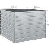 vidaXL Visoka greda 100x100x77 cm pocinkano jeklo srebrna | Shoptok.si
