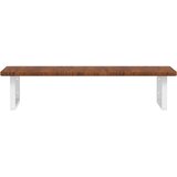  Zidna polica za umivaonik od čelika i masivne hrastovine Smeđa 100 x 50 x 2.5 cm | shoptok.hr