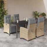 vidaXL 5-dijelni vrtni blagovaonski set od poliratana s jastucima bež | shoptok.hr