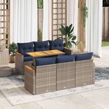  Vrtna garnitura - 7-dijelni set vrtnih sofa sivi od poliratana - Siva 1 | shoptok.hr