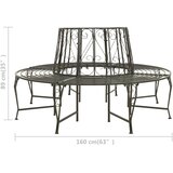  Vrtna klupa oko stabla 160 cm čelična | shoptok.hr