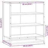 vidaXL Komoda boja hrasta 68x35x76 cm konstruirano drvo i metal | shoptok.hr