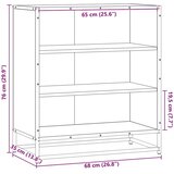 vidaXL Komoda dimljeni hrast 68x35x76 cm inženirski les in kovina | Shoptok.si