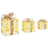 vidaXL Darilna škatla med 60 LED 3 pcs Toplo bela 20 x 20 x 20 cm PET | Shoptok.si