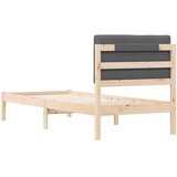  Krevetni okvir s tapiciranim uzglavljem Tamno siva 75 x 190 cm | shoptok.hr