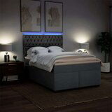 vidaXL Box spring postelja z vzmetnico temno siva 140x200 cm blago | Shoptok.si