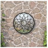  Vrtno ogledalo crno 60 x 3 cm okruglo željezno vanjska upotreba | shoptok.hr