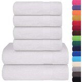 vidaXL Komplet brisač 6-delni bela 360 gsm 100% bombaž | Shoptok.si