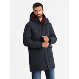 Ombre Classic long men's parka jacket - black Cijene