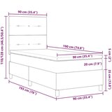 vidaXL Postelja s škatlasto vzmetjo z vzmetnico in LED modra 90x190 cm Tkanina, (22067188) | Shoptok.si