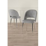 Hanah home set trpezarijskih stolica Pane 8 kom, siva tkanina Babyface, hromirane metalne noge | Eponuda.com