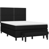  Box spring postelja z vzmetnico črna 140x200 cm blago | Shoptok.si