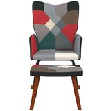 vidaXL Gugalni stol s stolčkom večbarvno blago | Shoptok.si
