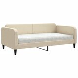  Dnevni krevet s madracem krem 100 x 200 cm od tkanine | shoptok.hr