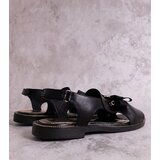 Karino Black sandals with a bow and rhinestone | Shoptok.si