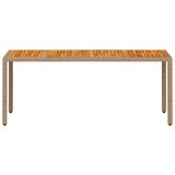  Vrtni stol bež 190 x 90 x 75 cm poliratan i bagremovo drvo | Eponuda.ba