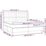  Krevet box spring madrac LED cappuccino 200x200cm umjetna koža | shoptok.hr